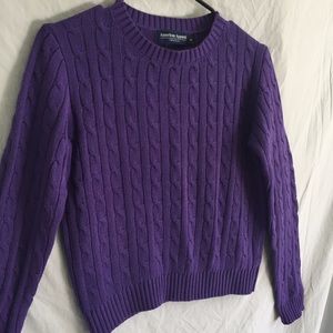 american apparel purple cable knit sweater